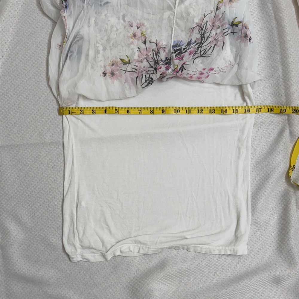 Bellambia Made in Italy Silk Floral Lace Sleeveless Top - White and Pink - Small - Picture 7 of 7